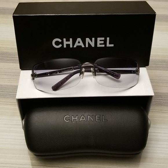 CHANEL Accessories - Chanel Silvertone Metal Tinted Sunglasses